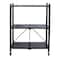 Organize It All Black 3-Tier Foldable Metal Rack with Wheels